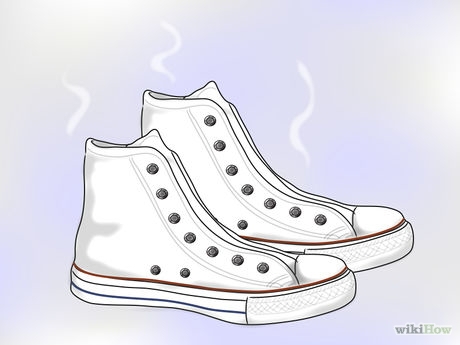 
Let the shoes air dry. Converse shoes must be allowed to air dry. To speed the process up and help further the whitening effect, place your shoes in a warm, sunny, and dry location to dry