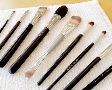 5. Lay your brushes flat on a cloth to dry.