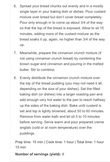 Cinnamon Bread Pudding
