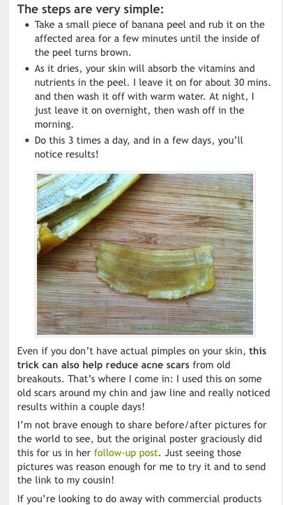 🍌Treat Acne And Other Skin Conditions With Banana Peels🍌