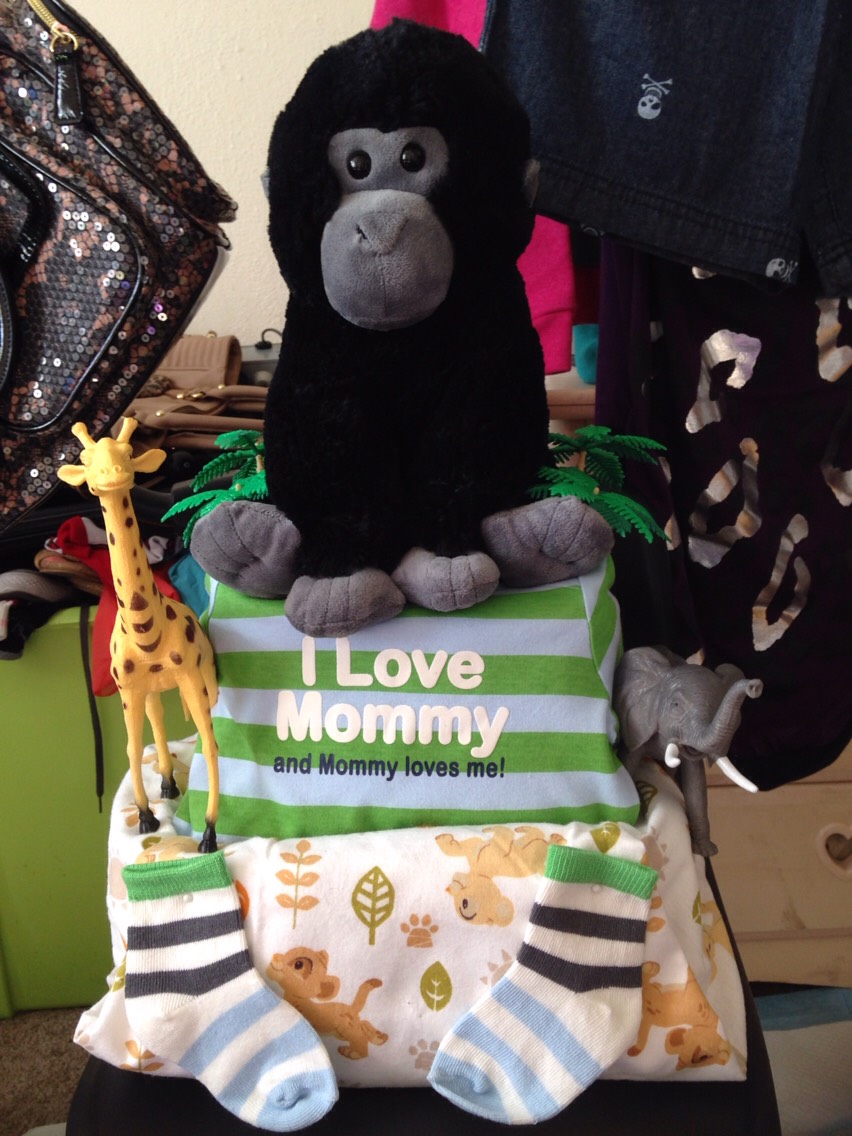 Jungle safari diaper cake