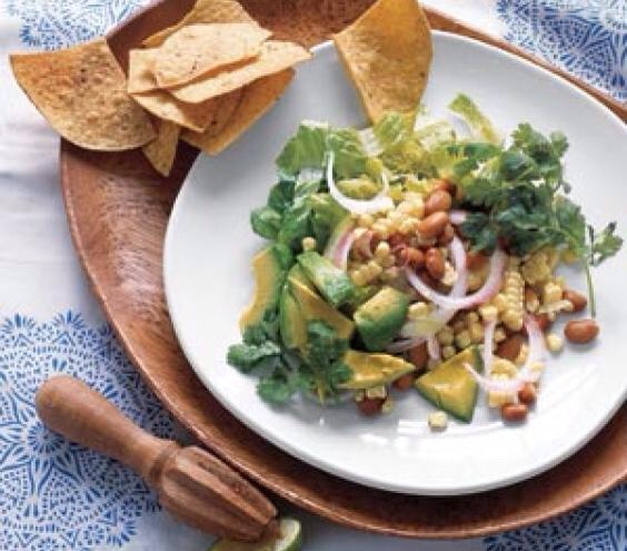 Cool South Western Salad with Corn and Avocado : 

Serves 4