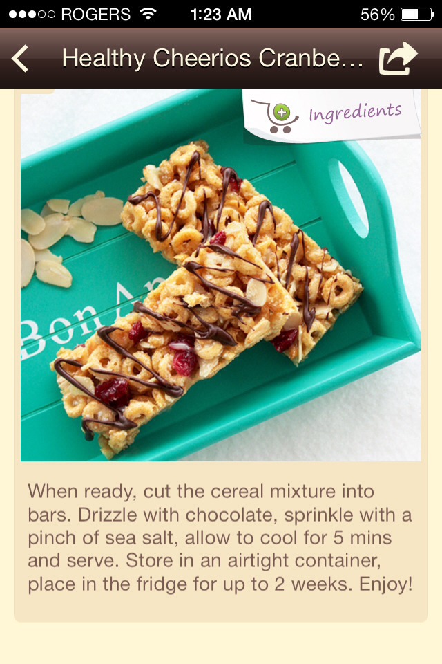 Heathy Cheerios Cranberry Energy Bars