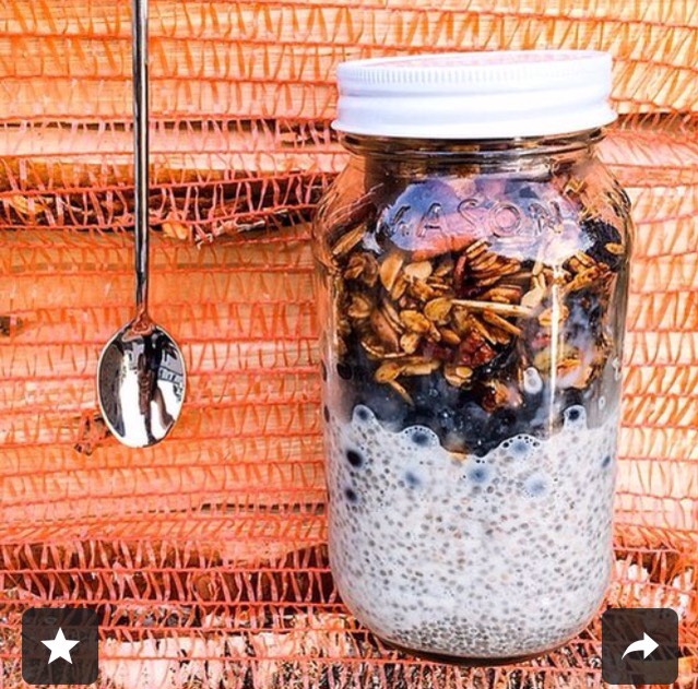 Homemade granola adds the perfect crunch to a rich and smooth bowl of chia seed pudding. Storing your pudding in a jar also makes it an easy breakfast to take on the go!