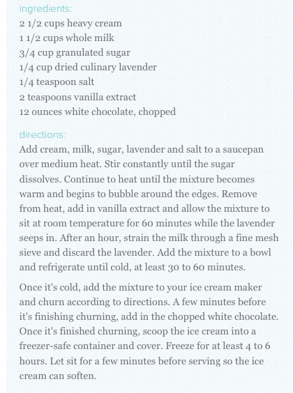 White Chocolate Vanilla Lavender Ice Cream 