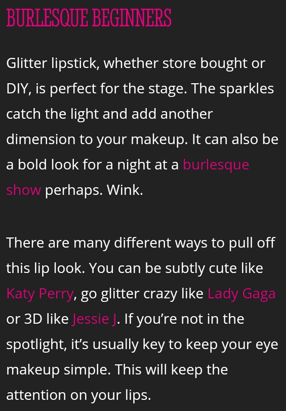 DIY Burlesque Glitter Lips!!