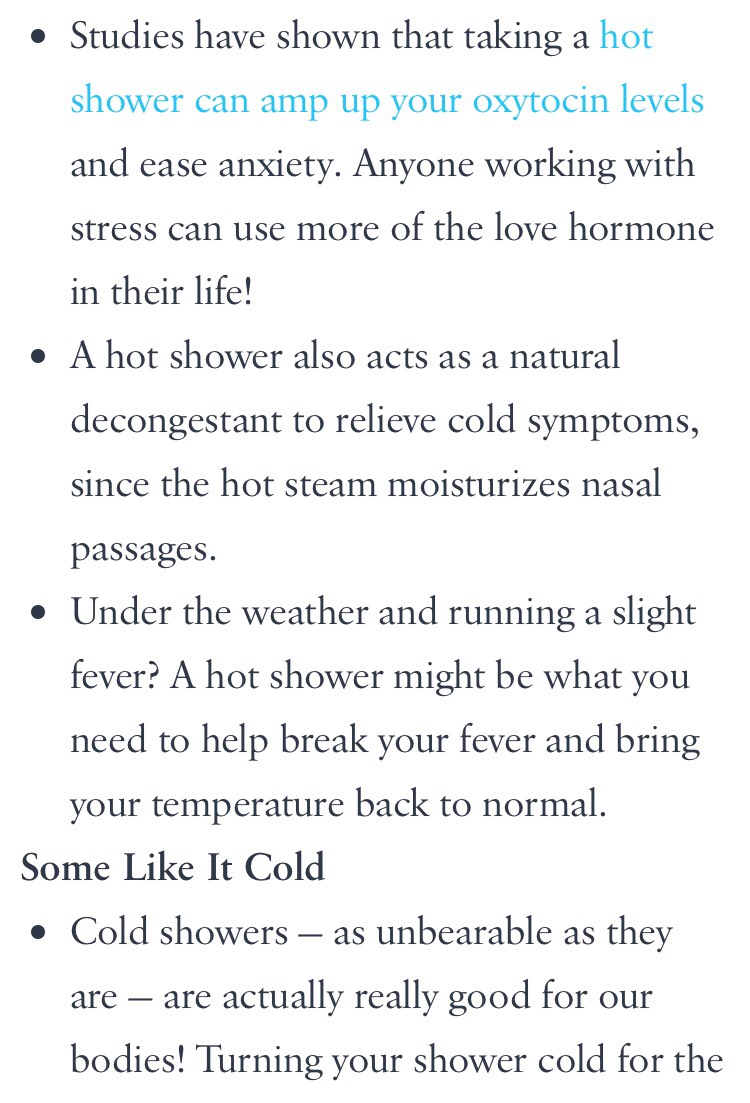 Hot Or Cold Showers??