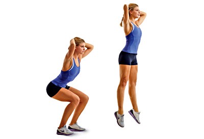 15 squat jumps 