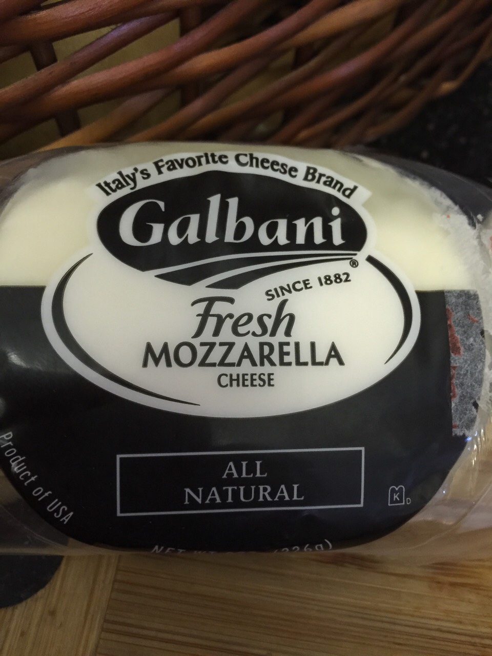This is 8 oz of an all natural mozzarella.
We'll slice this into little pieces same size as your yum vegetables.
😋