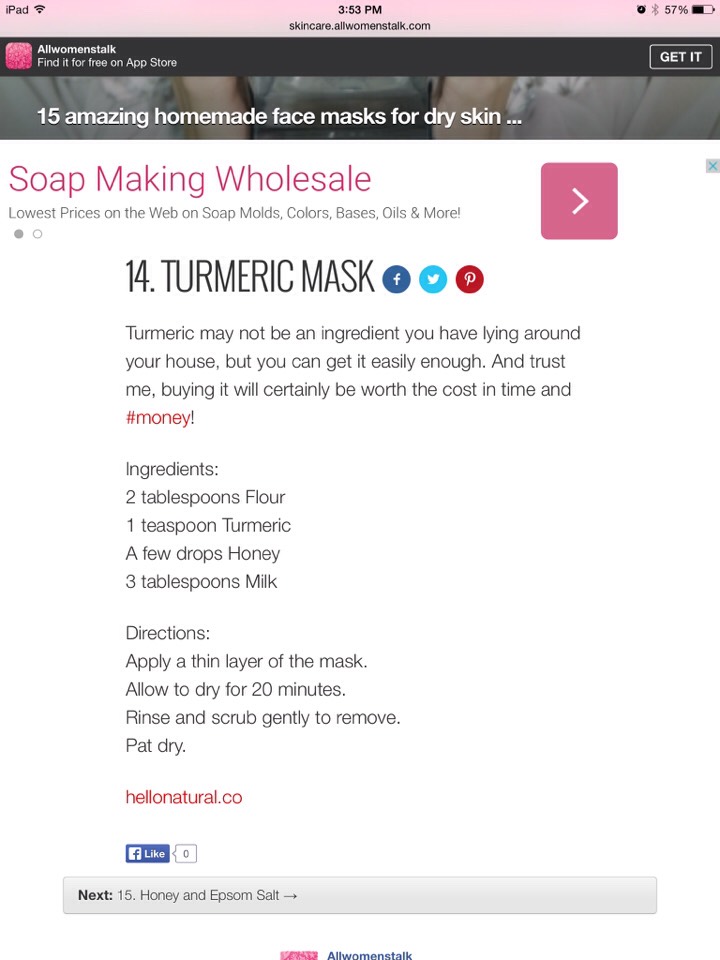Facial Mask For Dry Skin 👌❤️👍#tipit