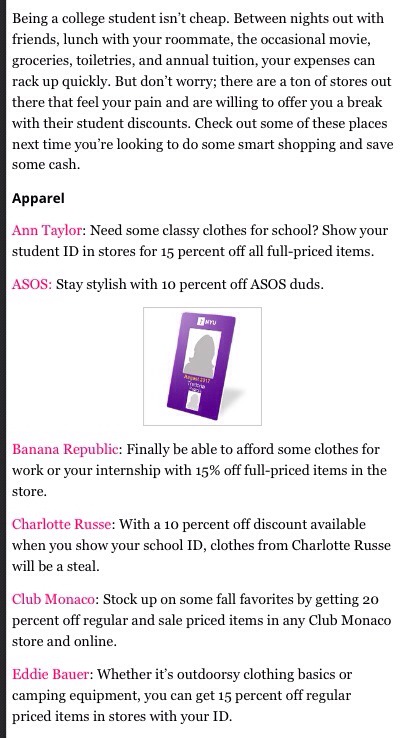 40 Places That Give Discounts With A Student ID!!! Remeber, dont just save...hit that like button!!