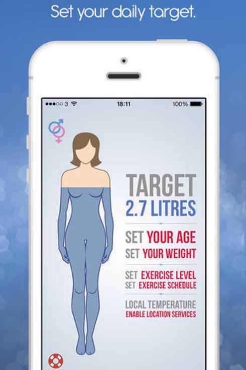9. iDrated shows you how much water you should drink based on age and weight.