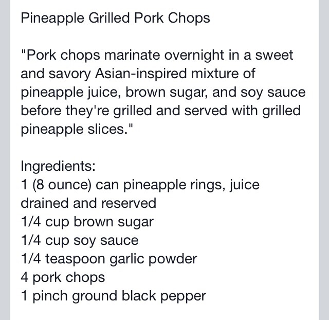 Pineapple Grilled Pork Chops