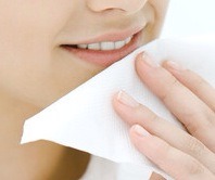Rinse with water and wipe with a fresh towel.