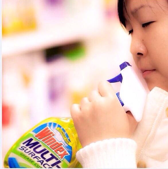 Use windex to remove carpet stains