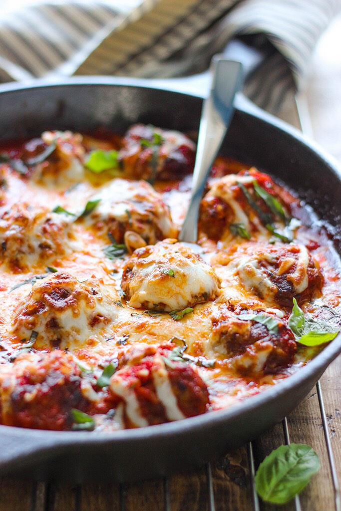 Cheesy Meatball Skillet.