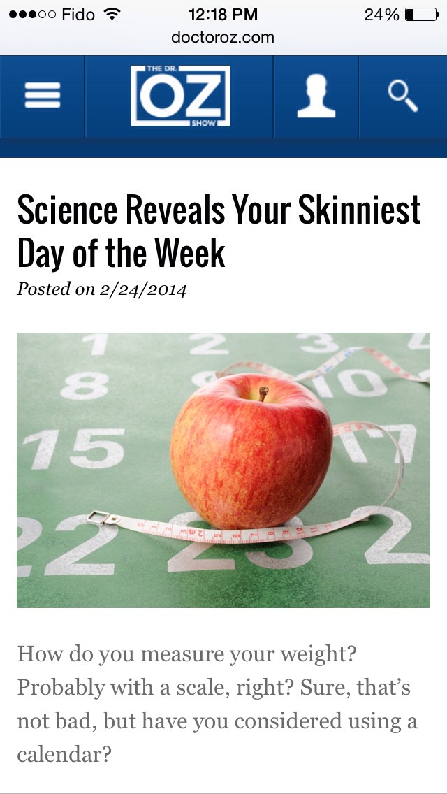 Science Reveals Your Skinniest Day Of The Week ...