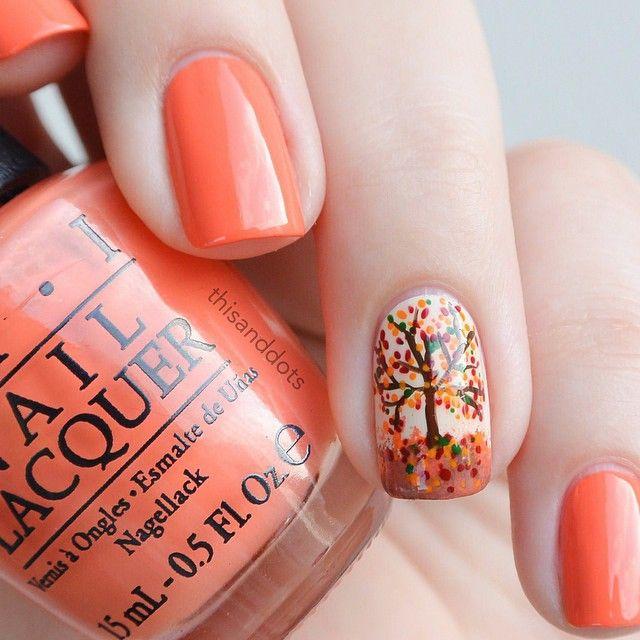 So Pretty Fall Nail Art #fallnails