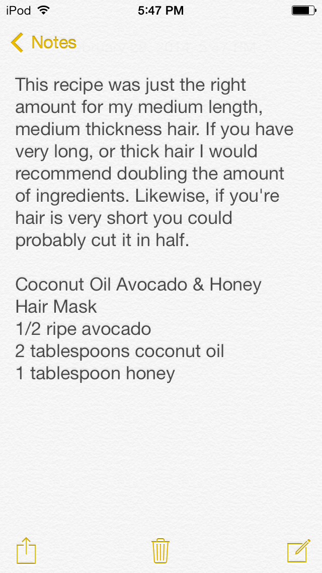 Avocado, Honey And Coconut Oil Hair Mask