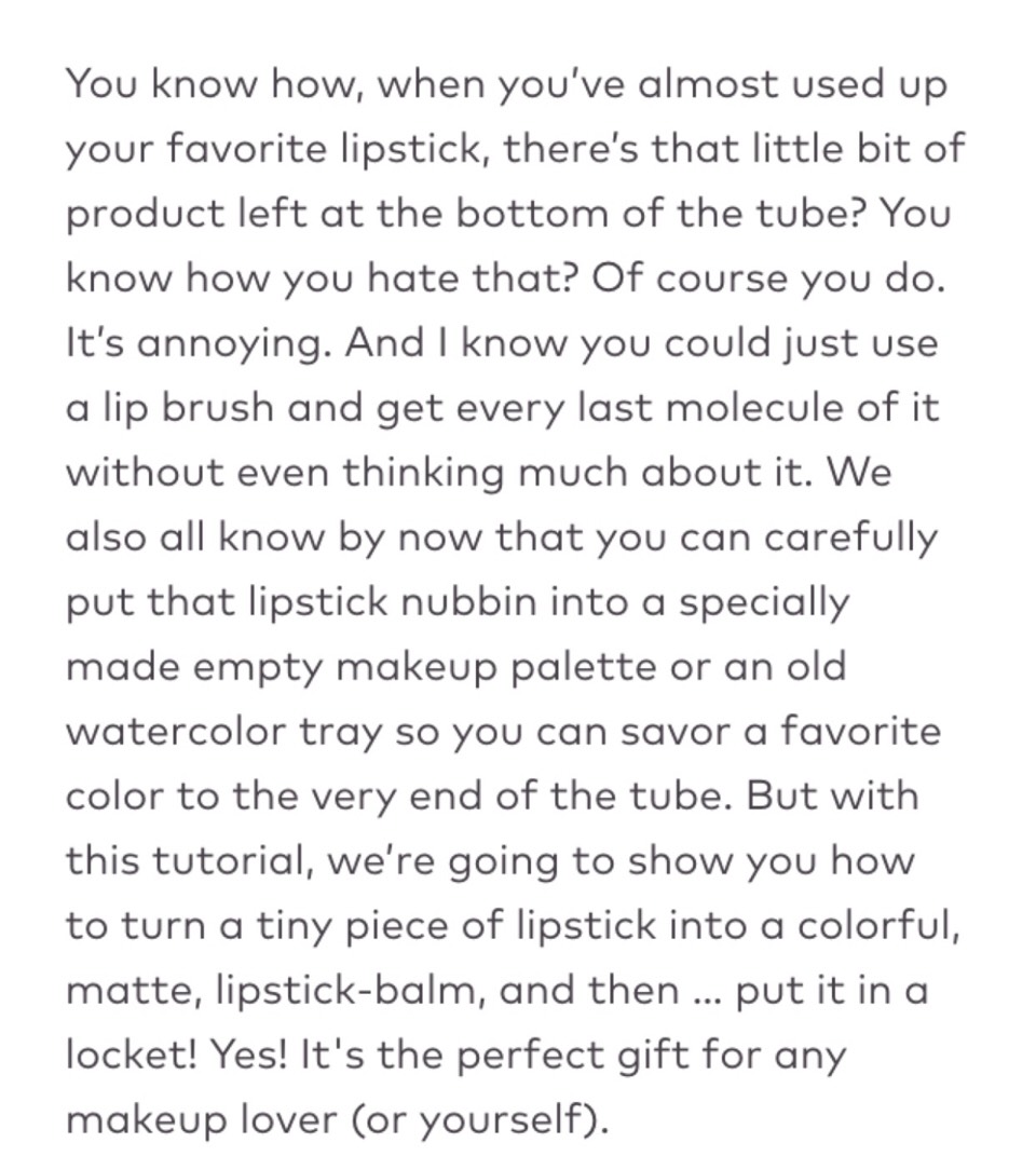 DIY Tinted Lip Balm In A Locket. 