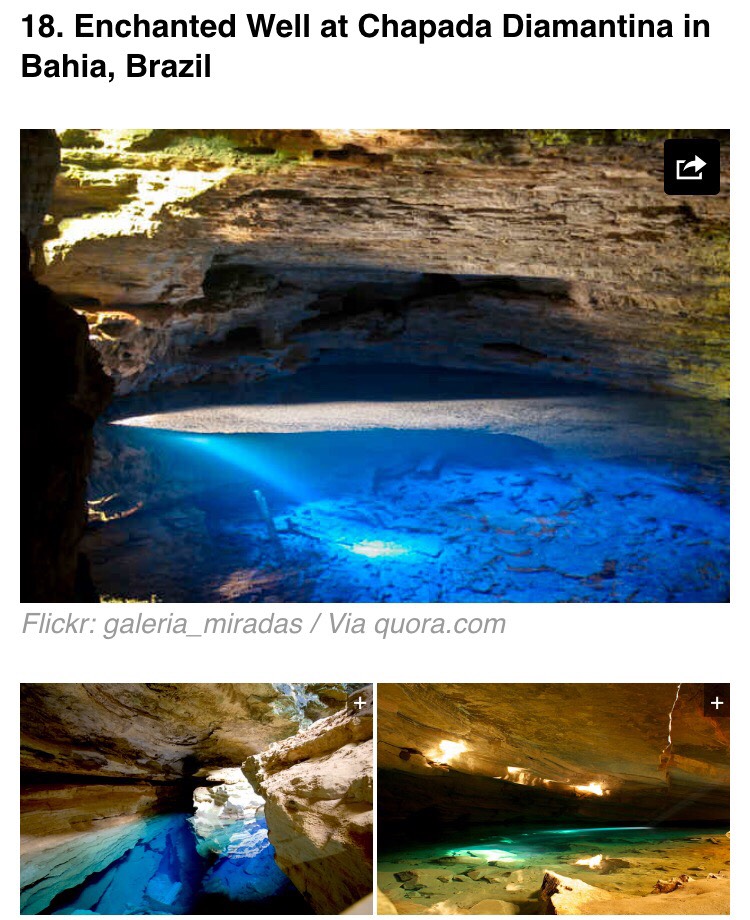 Located at Chapada Diamantina National Park, this well's water is 120 feet deep and is clear enough to see the rocks.