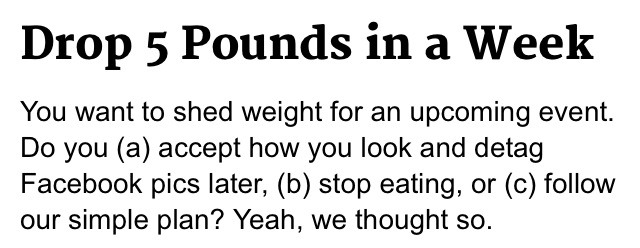 Drop 5-10 Pounds In A Week Safely!