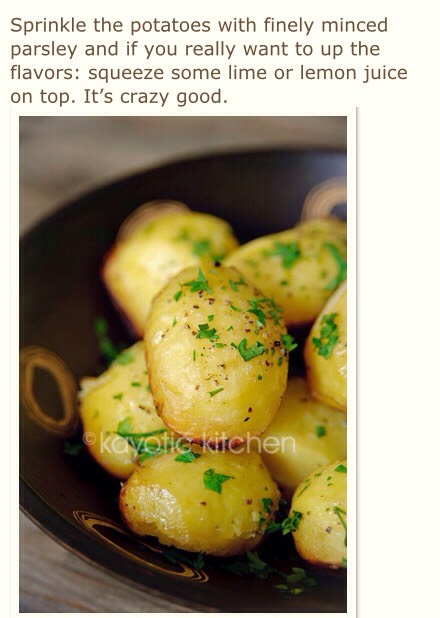 Potatoes Baked In Chicken Broth, Garlic And Butter