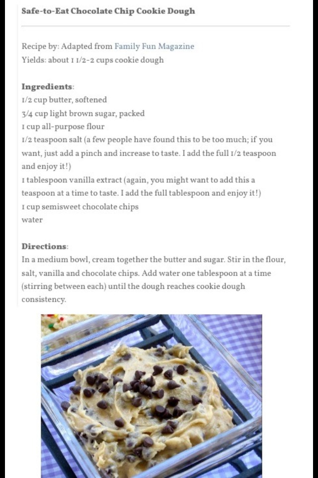 Safe To Eat Chocolate Chip Cookie Dough, Sugar Cookie Dough, Cake Batter Cookie Dough Yum!!!