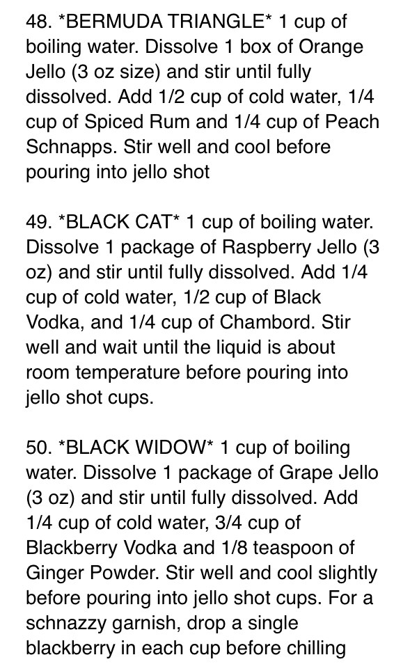 70 Different Jello Shot Recipes. Lots With Jägger!