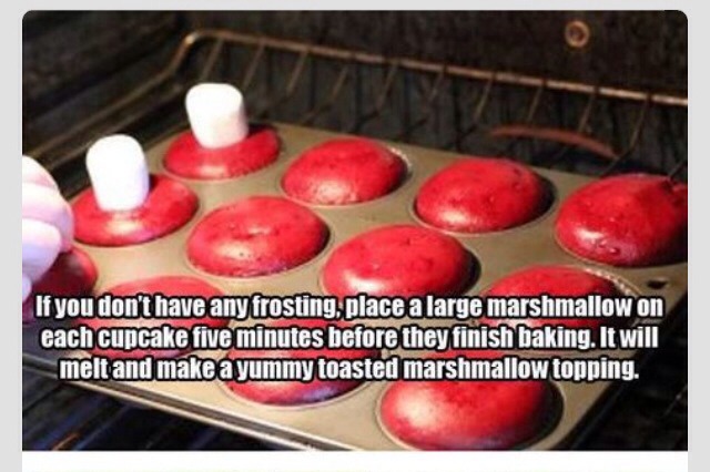 Forgot to get icing? Use mini marshmallows!