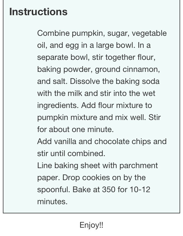 Chocolate Chip Pumpkin Cookies