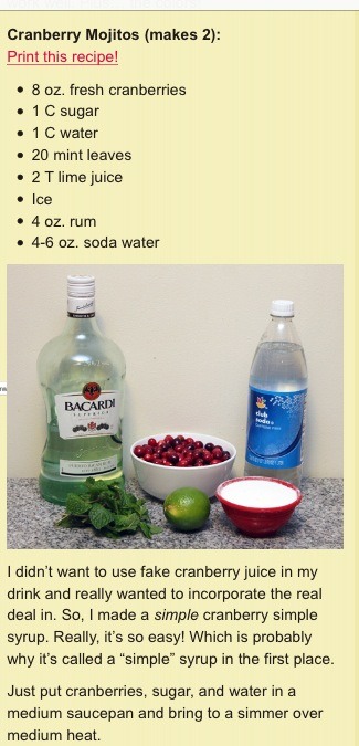 Cranberry Mojitios!!! Holiday Favorite!! Try It For yourself 
