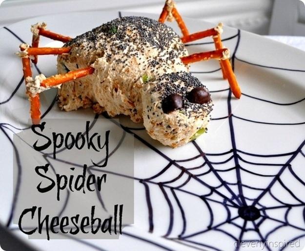 Spooky Spider Cheeseball

http://cleverlyinspired.com/2012/11/sharpie-love/