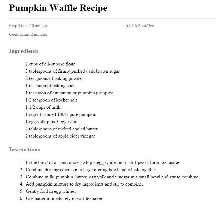 Pumpkin Waffles - Its Finally Fall!!!