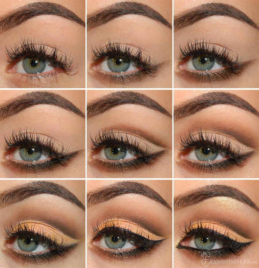 4. Darken your crease line as needed, until you are satisfied.
5. Apply liner and lashes if you desire! They make this look definitely going-out-glam worthy!