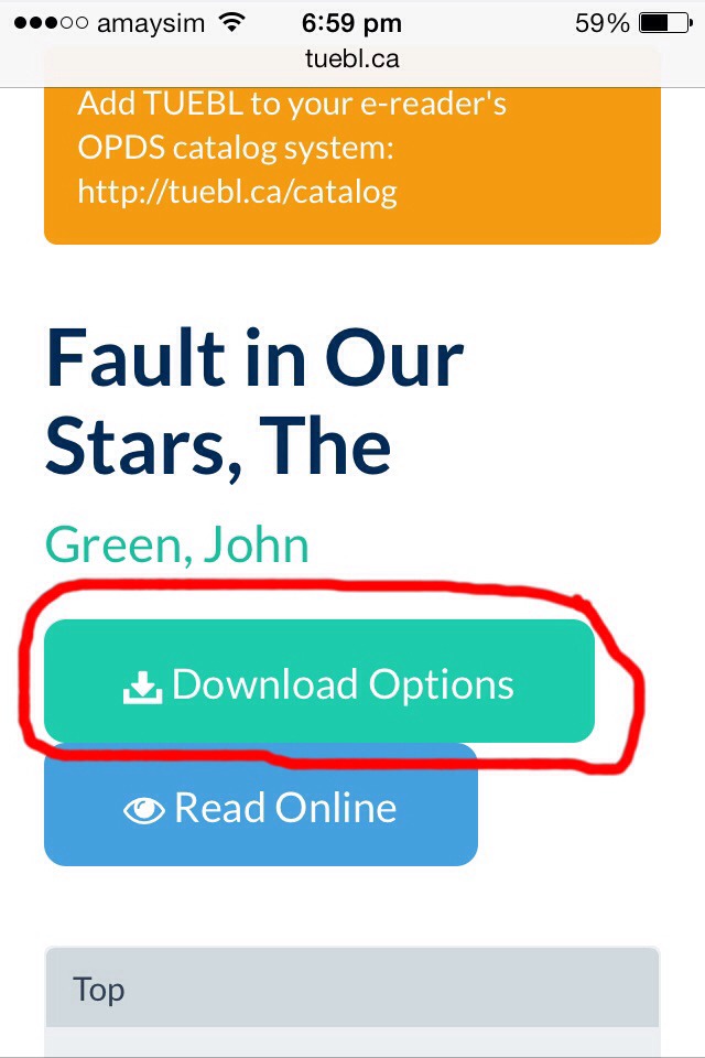 When you've clicked the link, it should open up to a webpage looking something like this. Click "download options"