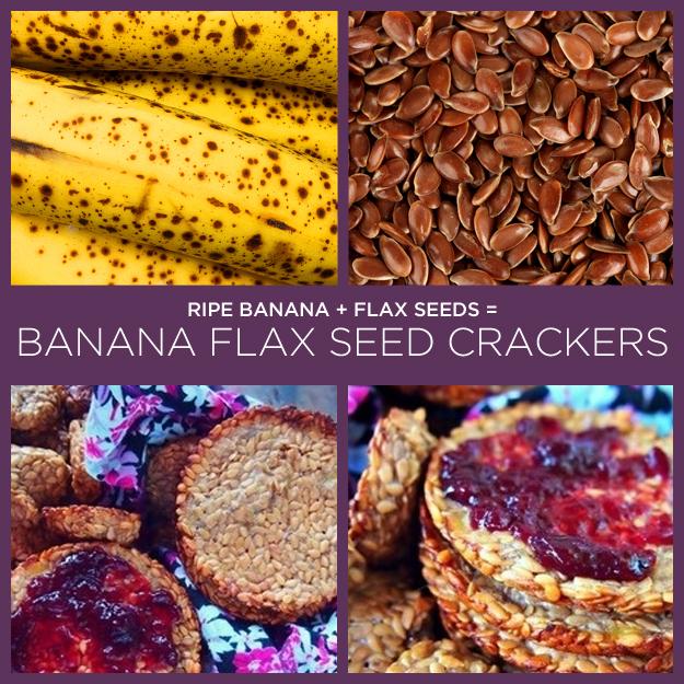 Ripe Banana + Flax Seeds = Banana Flax Seed Crackers