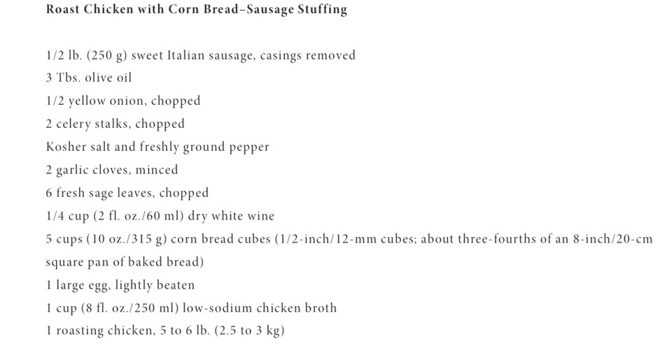Roast Chicken With Cornbread Stuffing