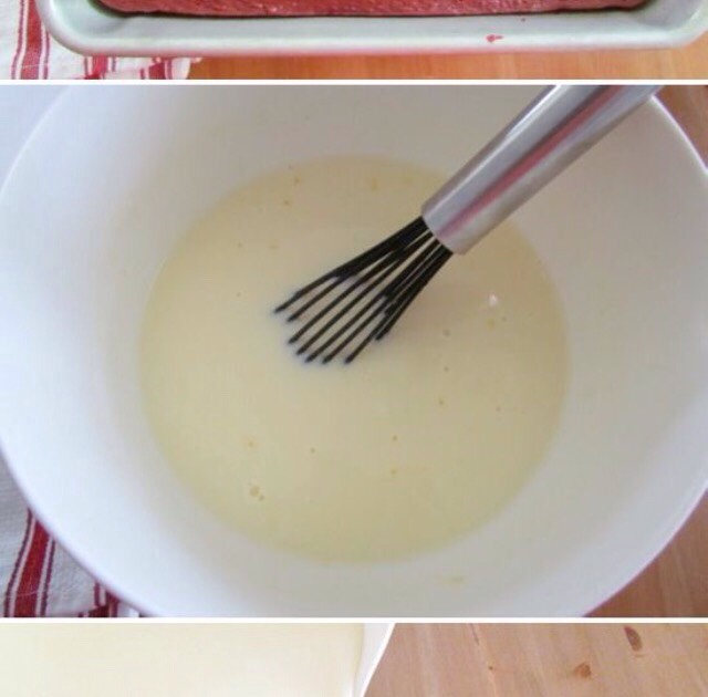 Bake the box cake according to package and make the two boxes of vanilla pudding, but do not let it set. 