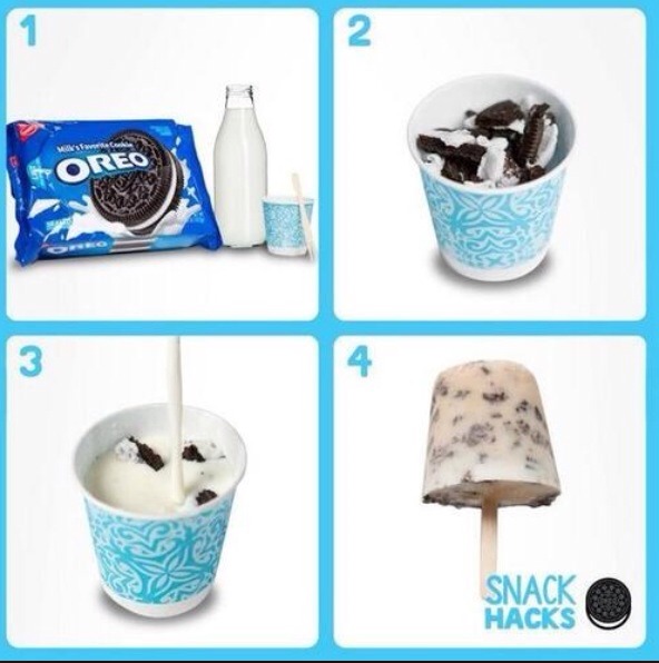 Freeze with milk to make delicious Oreo pops!