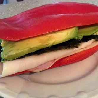 Red bell pepper sandwich
