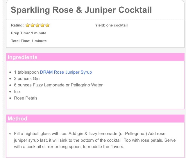 Sparkling Rose And Juniper Cocktail ππΈ