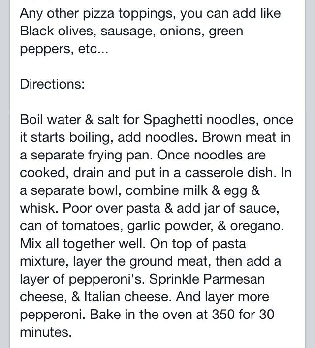 Pizza Spaghetti Casserole