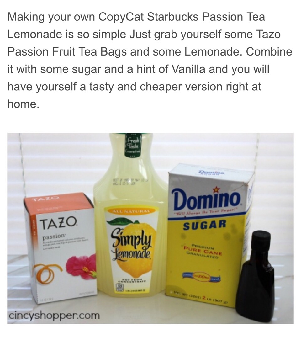 Copycat Starbucks Passion Tea Lemonade!!!