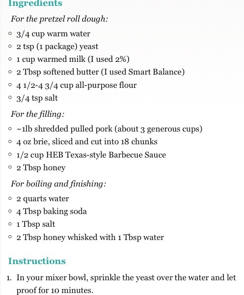 Honey Barbecue Pulled Pork Stuffed Pretzel Rolls
