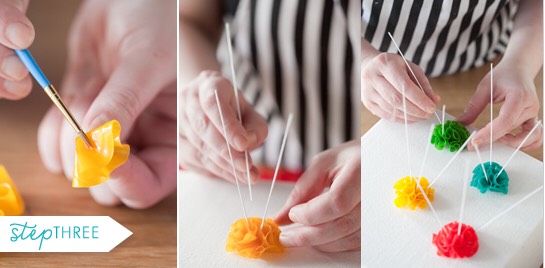 Fruit Roll Up Cake Flowers 
