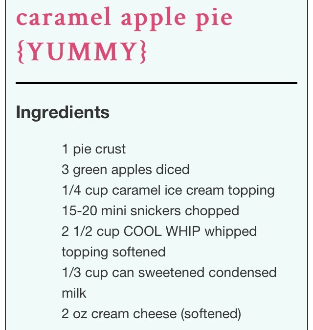 Snickers Carmel Apple Pie 