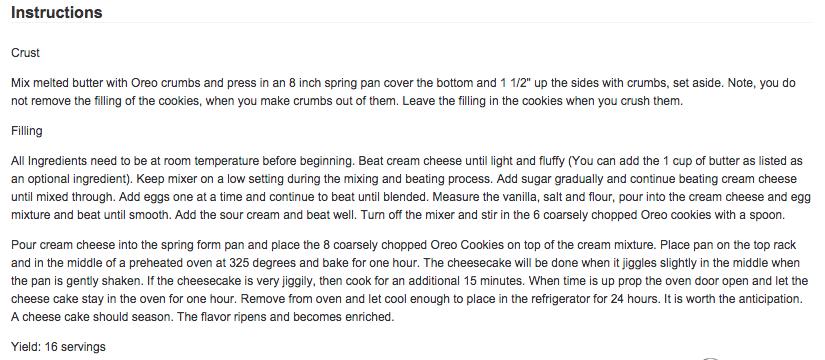 Cheesecake Factory Oreo Cheesecake Recipe