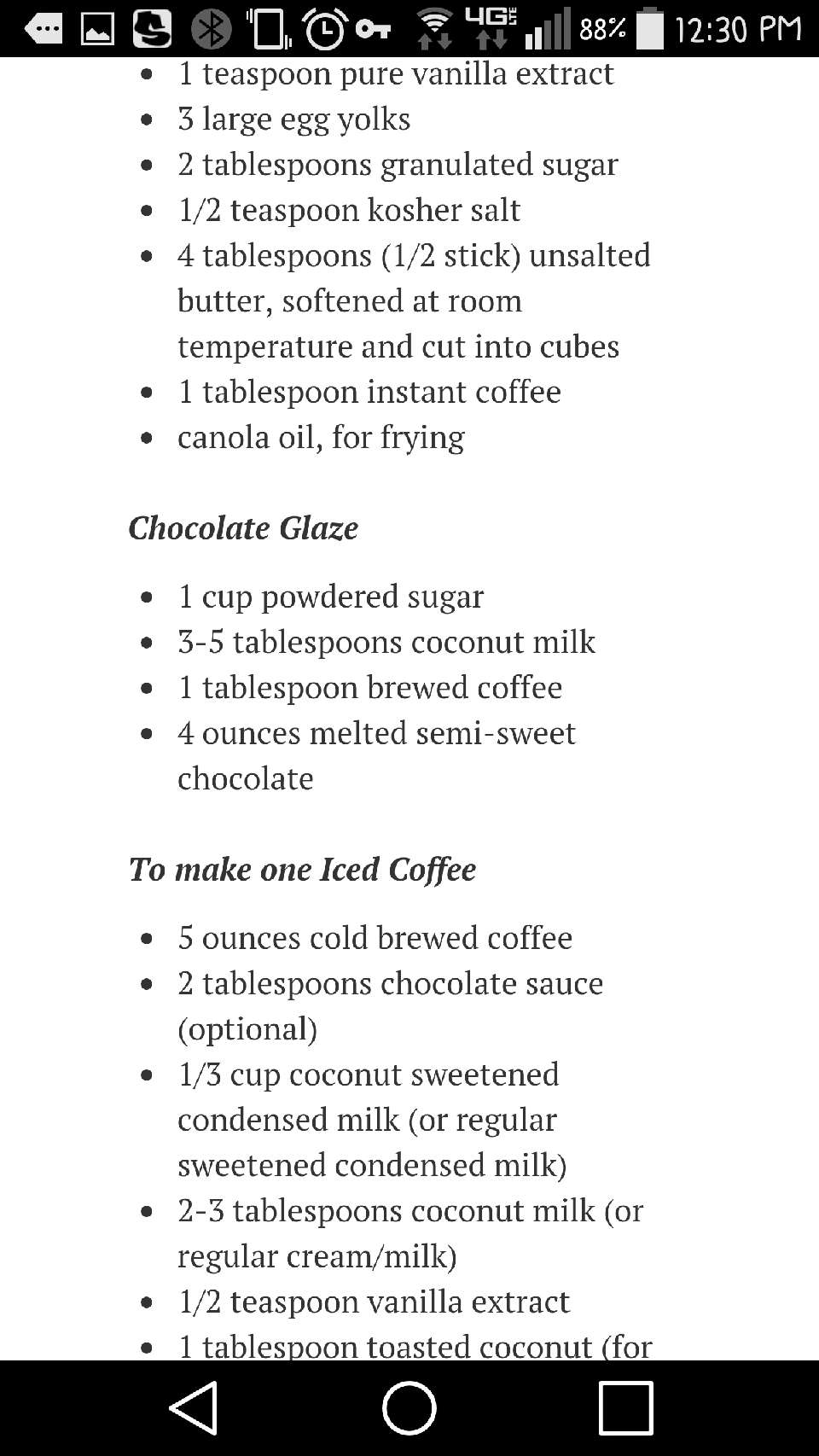 Coconut Iced Coffee with Mini Chocolate Glazed Chocolate Donuts!