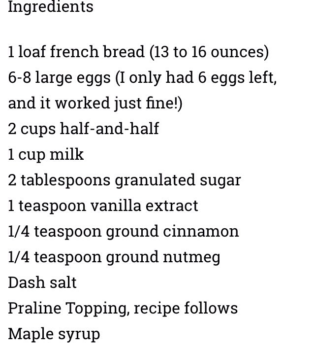 Pecan praline baked French toast 